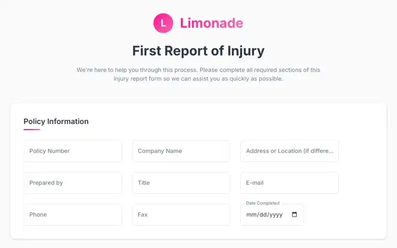 First Report of Injury